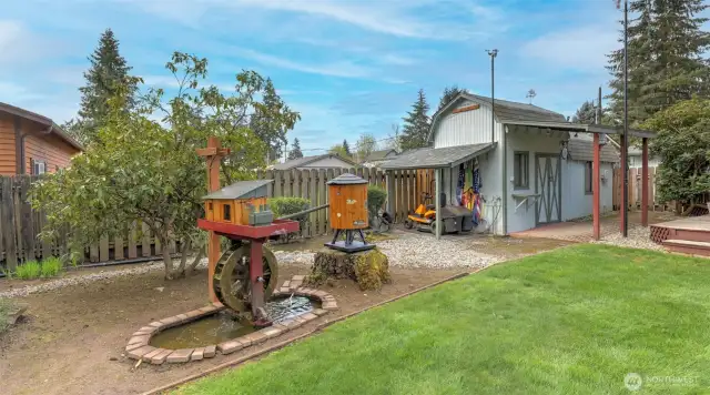 Owner has new water wheel he will leave as a replacement if and when needed.