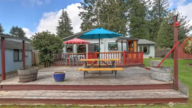 Multi-tiered deck for entertaining