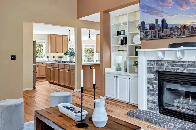 Family room and kitchen open together