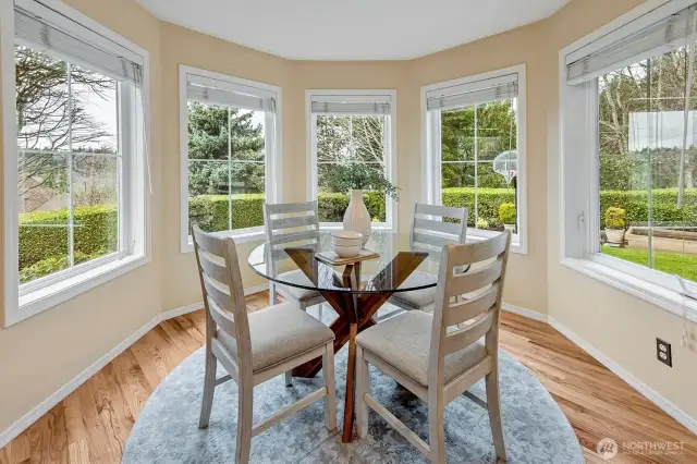 Breakfast nook in the kitchen.  Bring over your coffee cup and sit with me!