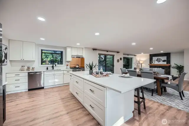Lovely all new kitchen flows to the great room