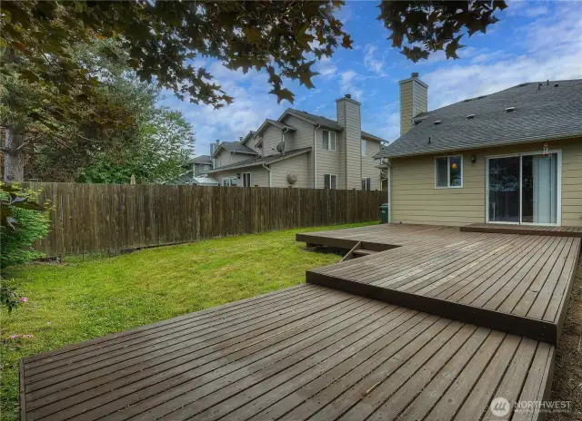Rear yard is totally fenced in case pets are in your future.
