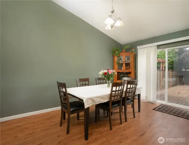 Easily served and enjoyed in this expandable dining room.