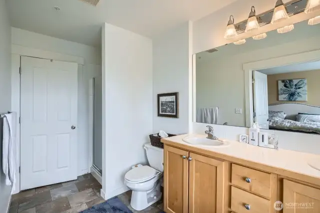 Big walk-in closet beyond the door.