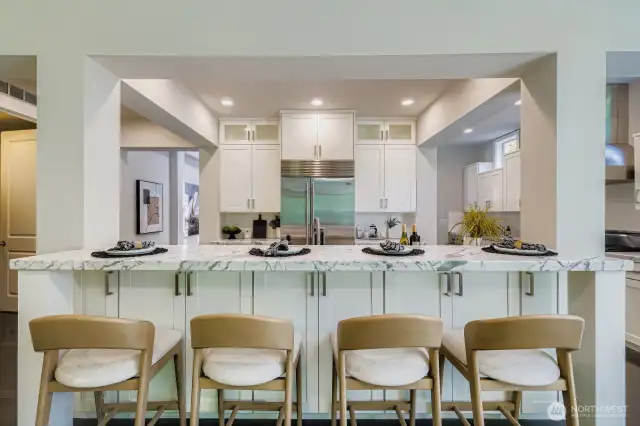 Large Bar Opens Up To Great Room