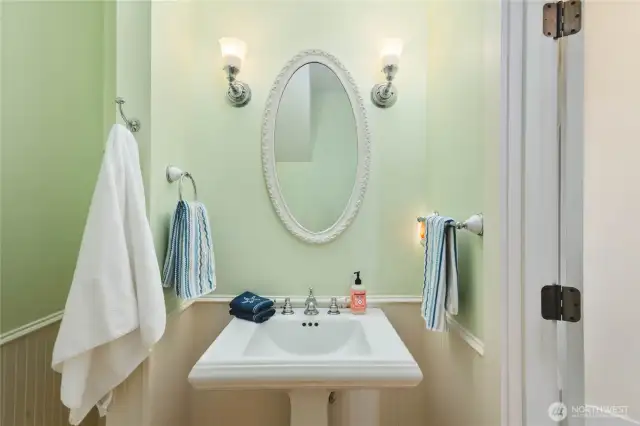 Powder room on main level.
