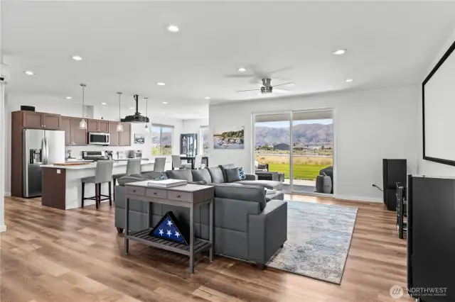 Look at those views! Look at the space! The  modern kitchen! The huge island sitting bar!