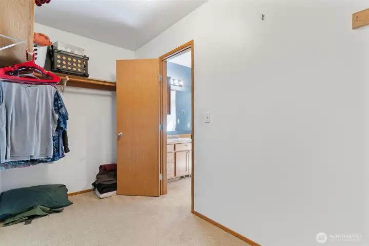 Primary bathroom with attic access