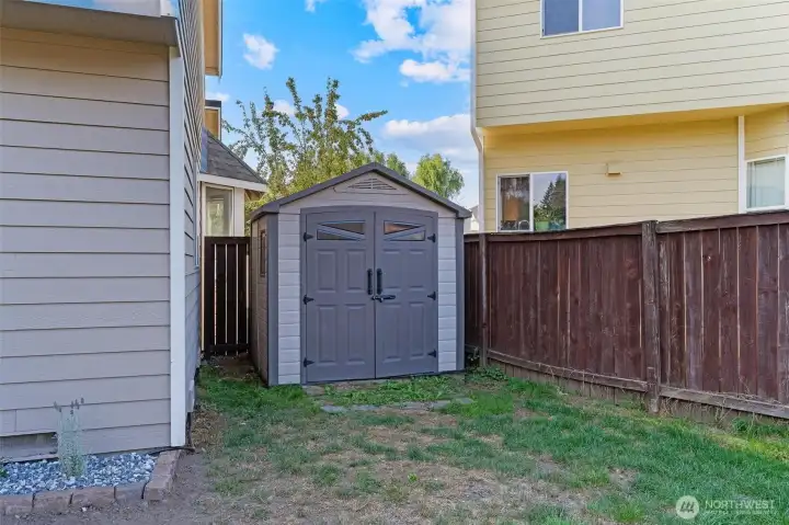 Shed for extra storage and lawn tools