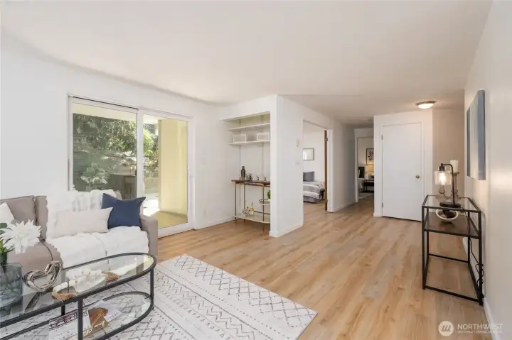 Sliding door to the private patio.