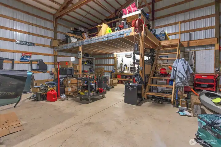 Work Bench an additional storage mezzanine in Shop.