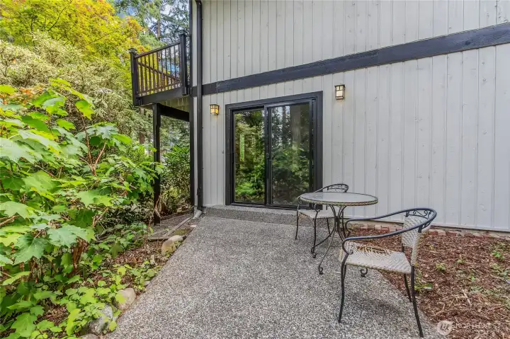 Exterior entrance from the Basement Living Room.