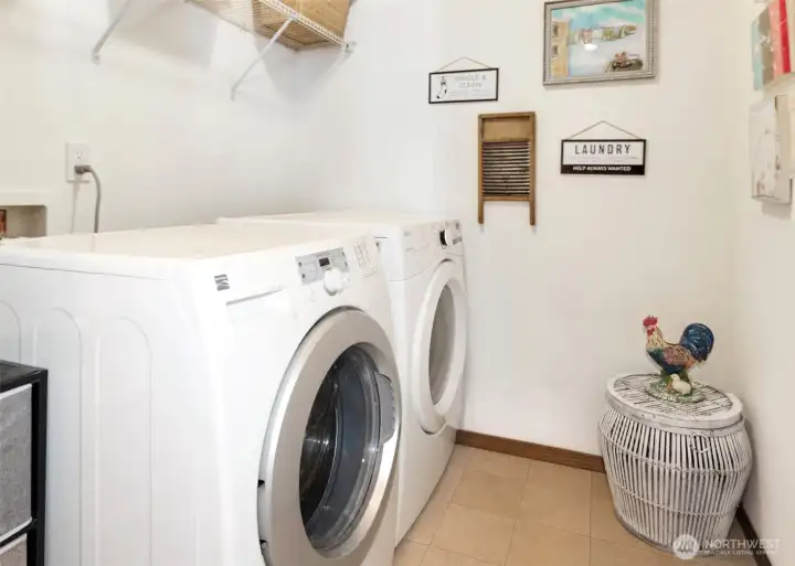 Bright, organized, and efficient laundry room