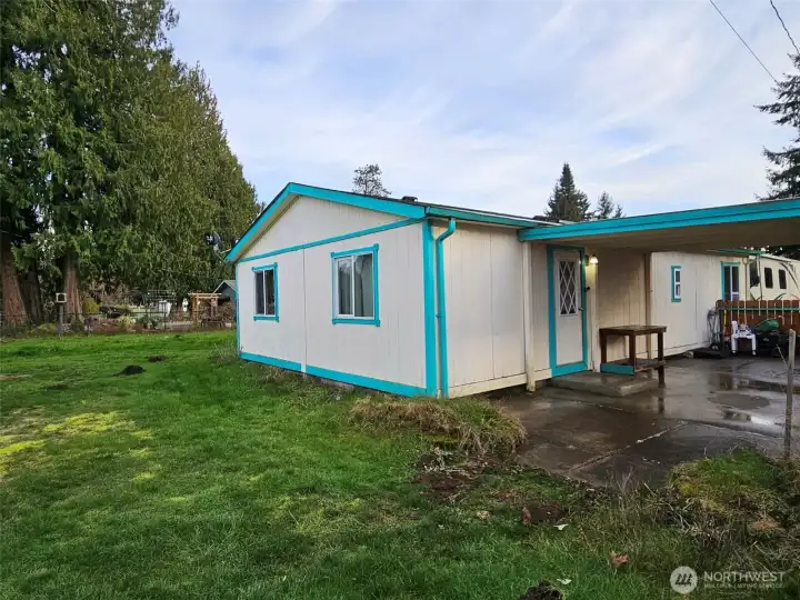 Large covered back patio