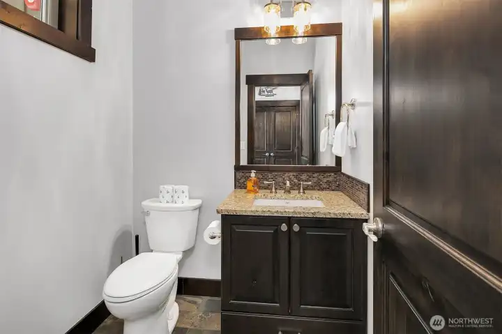 downstairs powder room. All rooms upstairs have their own bathrooms
