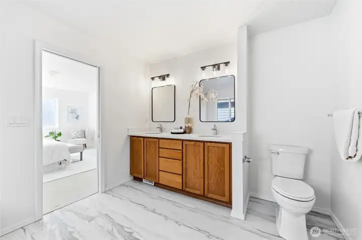 updated primary bathroom