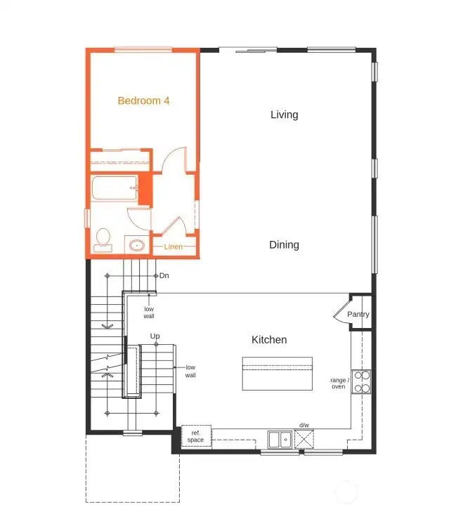 Optional upgrade bedroom on main floor, not actual home