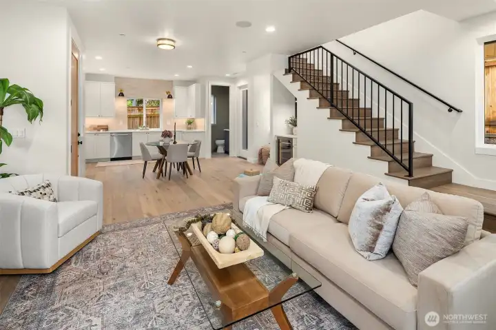 Open staircase railing detail