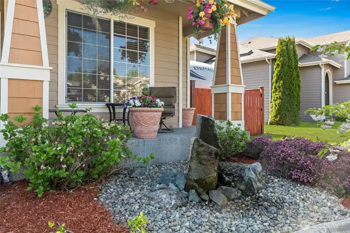 Spring last year of established landscaping.