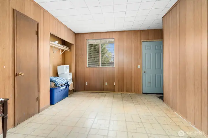 Bonus room (or very easy to convert back to a 1-car garage if you prefer). This property has lots of parking.
