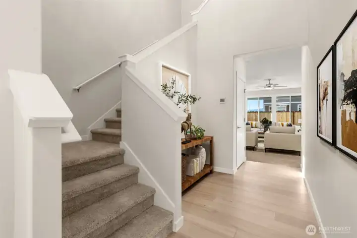 Upstairs to all bedrooms.