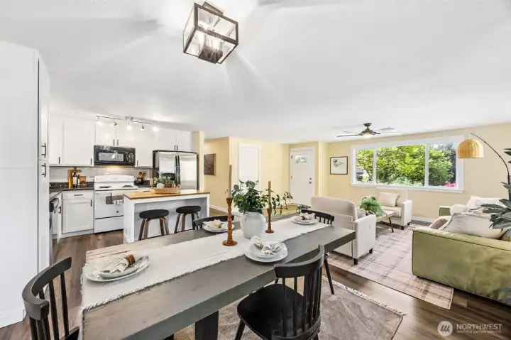 Step back inside easily.