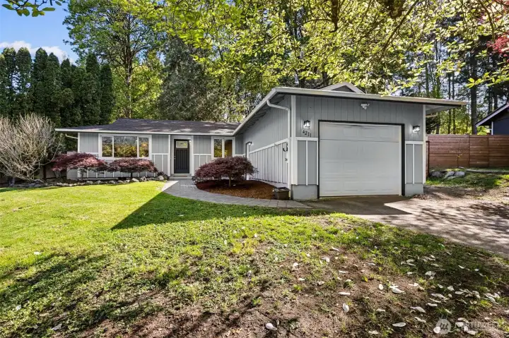 Garage is easily accessed just outside of the front door.