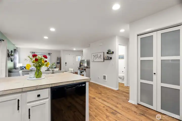 Kitchen island and pantry