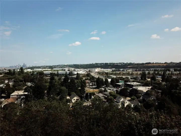 View of Seattle and to the east from Drone