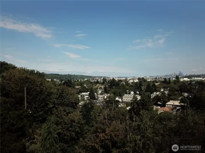 View of Seattle and the West from Drone