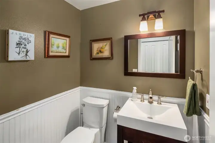 Powder room bathroom on main floor.
