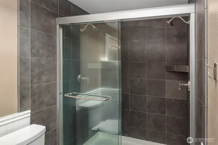 Large remodeled shower.