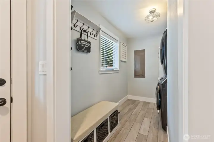 Main floor laundry off covered back door