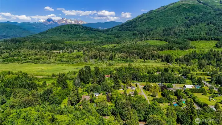 Looking over the home, to the east