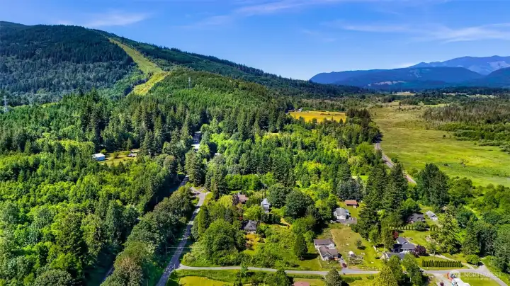 Looking north, over the home