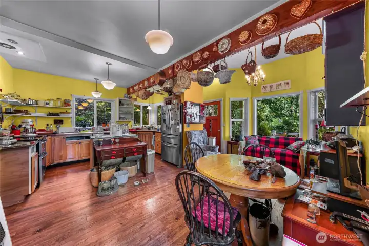 Large open kitchen design with room for a breakfast nook.