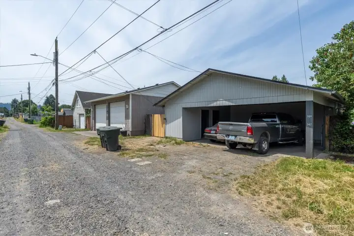 Alley Access to Carport and Parking Pad