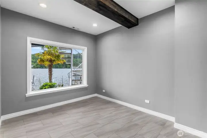 Basement Bedroom One with Waterfront Views