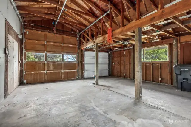 You’ll find 528sqft of attached garage space with tall ceilings for upper storage options and windows for extra natural light.