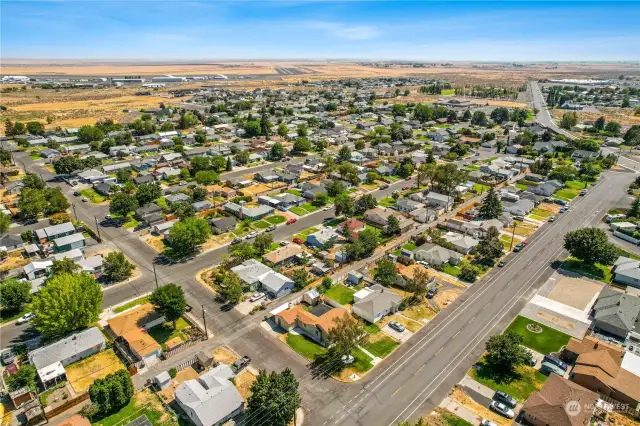 Situated in the middle bottom portion of the photo, you can see it's not far from the local shopping center i.e. WalMart at the top right corner, just a mile away.