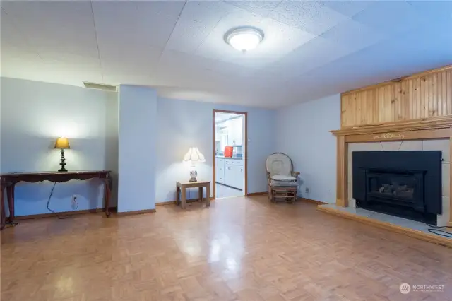 Large living room with fireplace