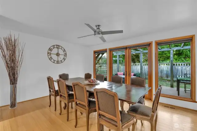 Wall of windows for abundance of natural light and easy access to your deck and backyard.