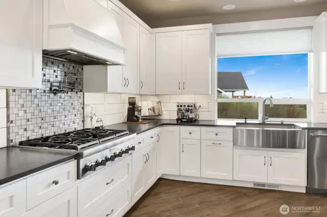 Every design element was carefully thought through in adding to the modern farmhouse style of this home. This showstopper farmhouse sink with a soft touch faucet adds an elevated convenience, making this your dishwasher’s dream!