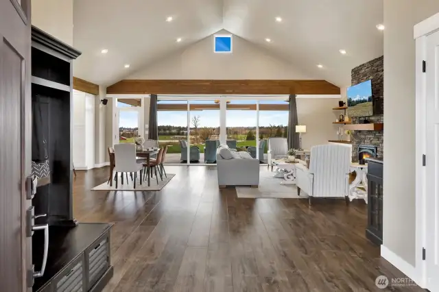 Welcome inside this custom retreat that was specifically designed with every detail in mind. High end everything, you can't help but get captured into every turn of this amazing home. Notice the beautiful "no-scratch" floors that are in absolute perfect condition. Framing beams were left exposed, adding to the style of home and is often a talking point.