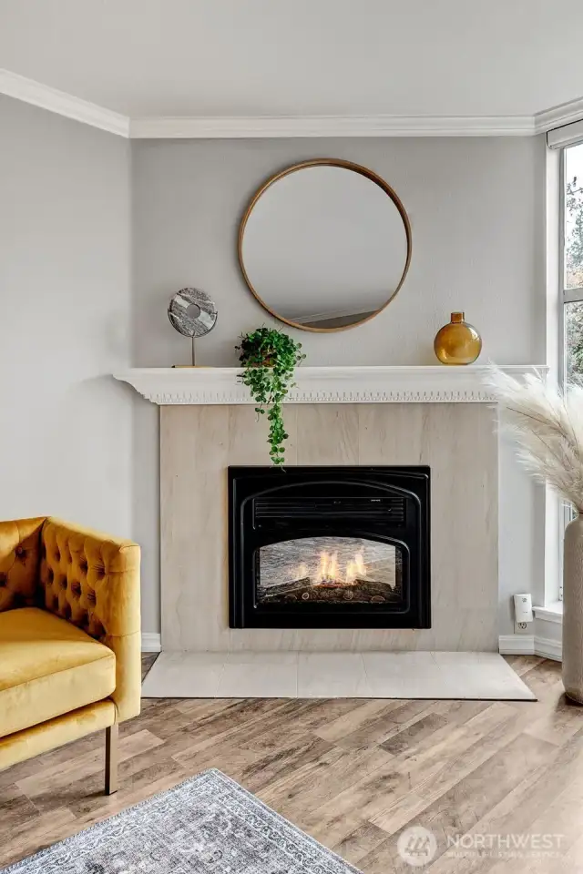 Electric fireplace in living room