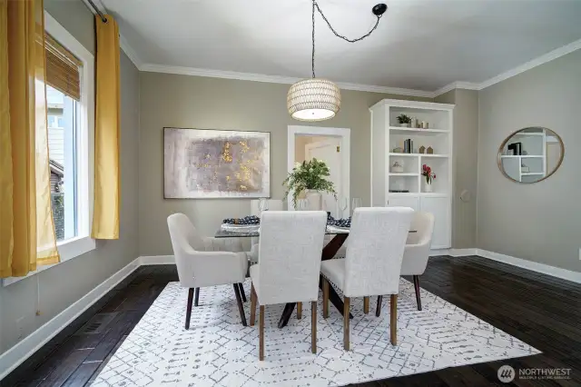 Dedicated dining area adjacent to the kitchen