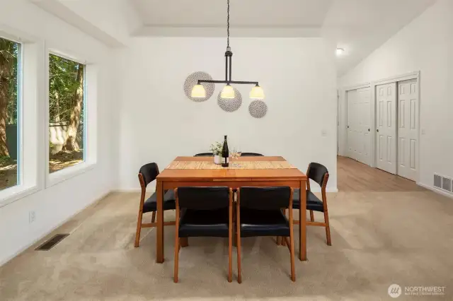 Dining area just around the corner from the kitchen.
