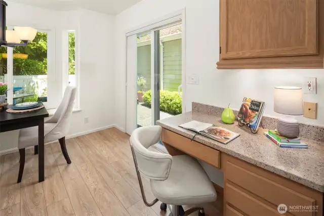 Convenient desk.