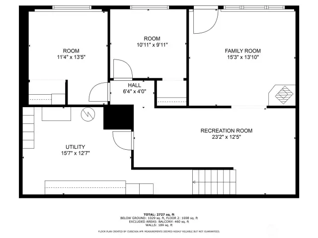 Lower level floor plan