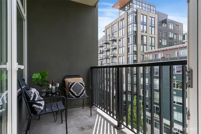 Private deck with city views